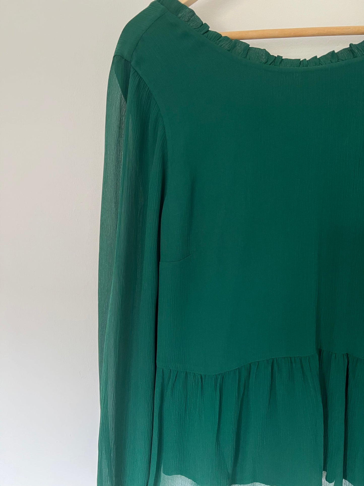 Blouse en soie Sezane, verte, ancienne collection Sezane, seconde main, top en soie