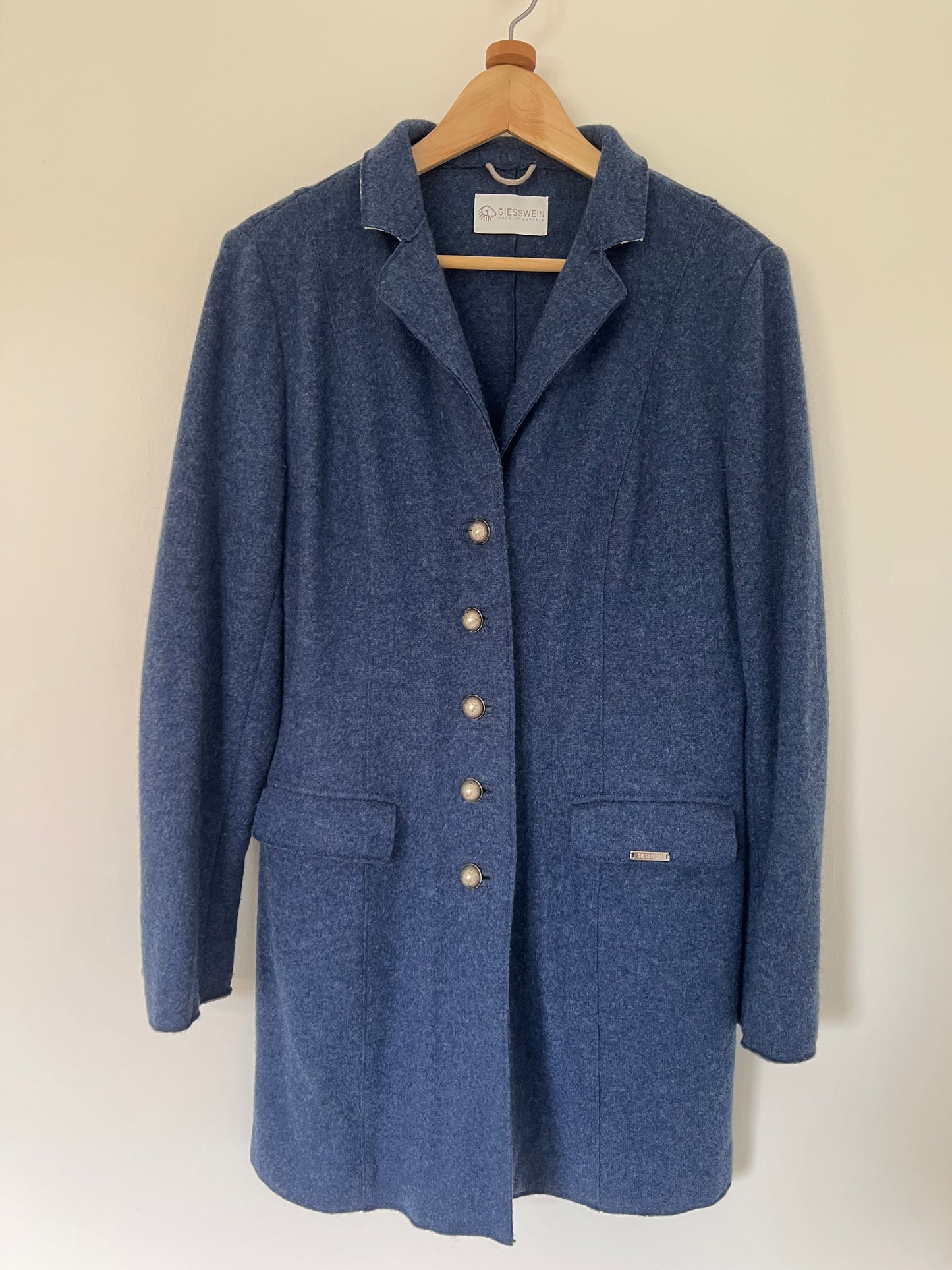 Giesswein blauwe jas wol
