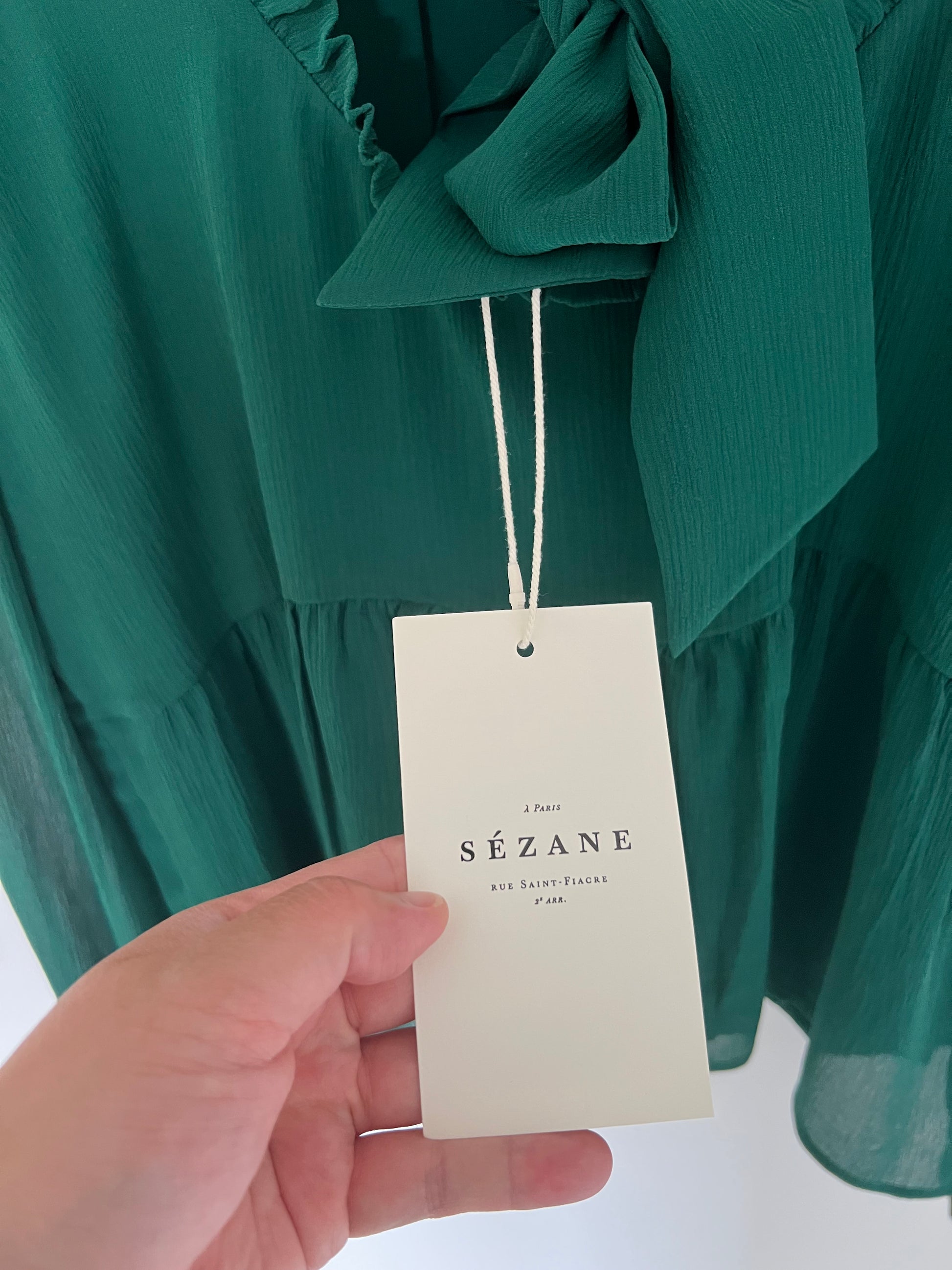 Sezane silk blouse, long sleeve