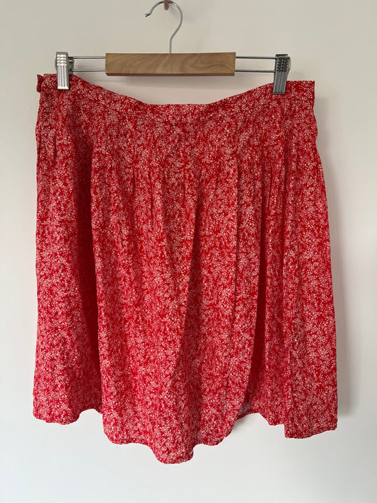 Comptoir Des Cotonniers Red Silk Skirt