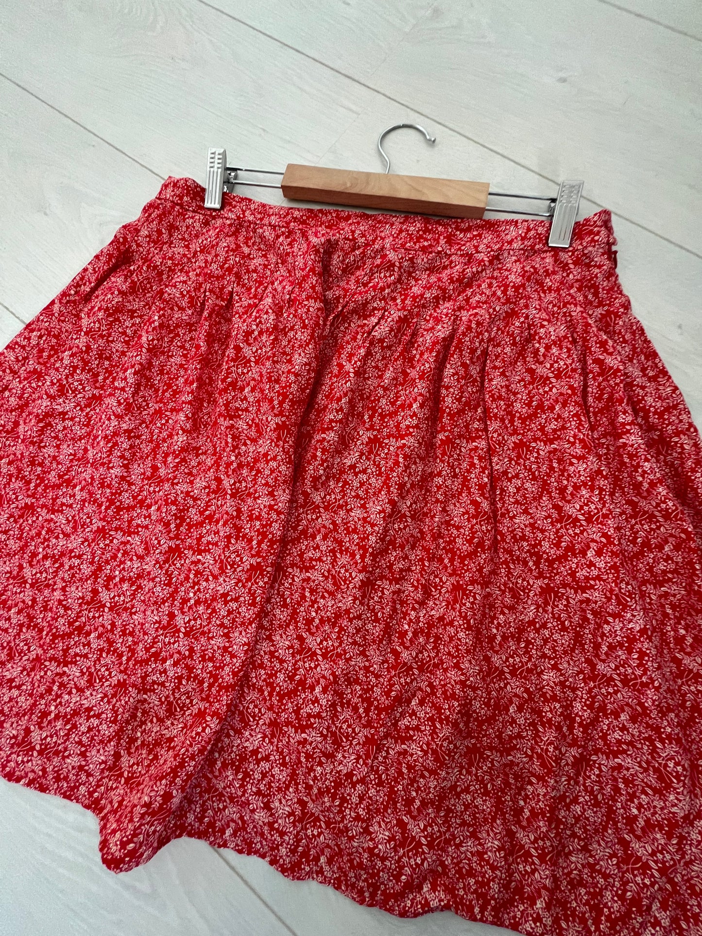 Comptoir Des Cotonniers Red Silk Skirt
