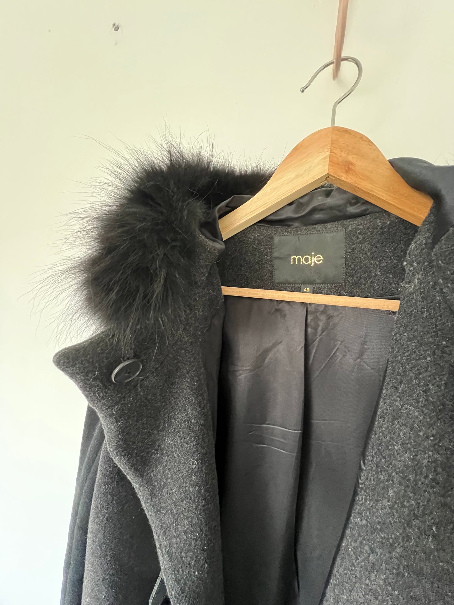 Maje Cashmere Cape Coat With Hood