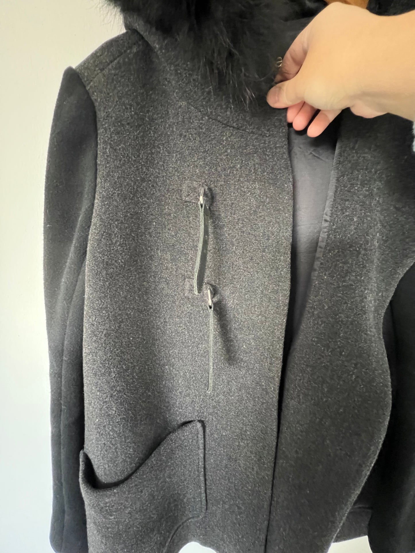 Maje Cashmere Cape Coat With Hood