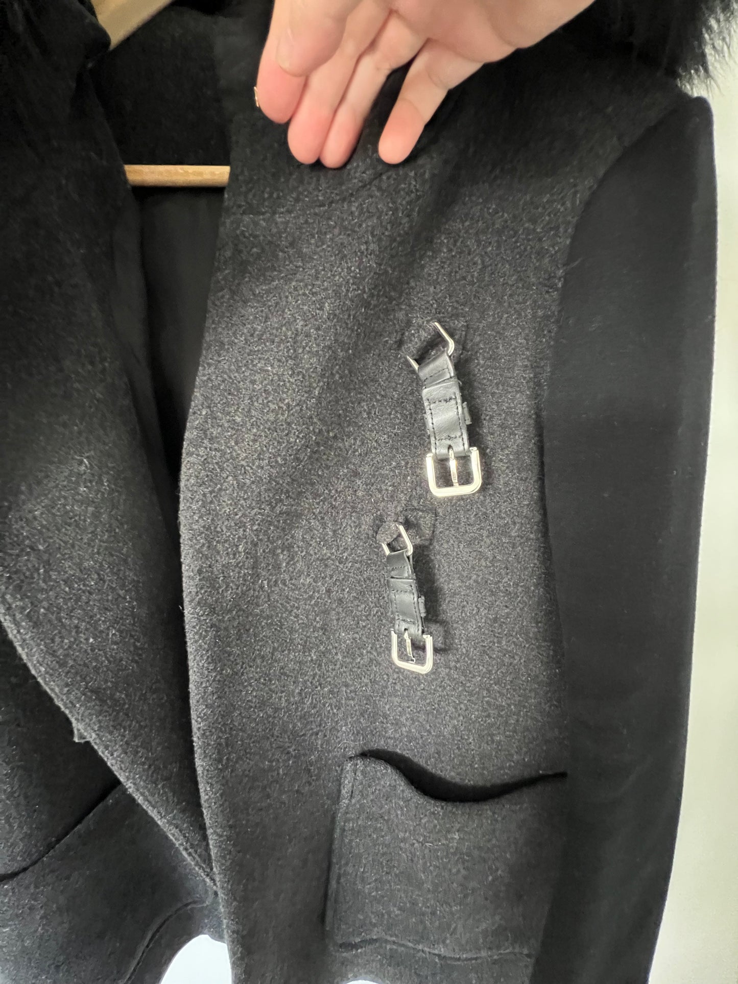 Maje Cashmere Cape Coat With Hood