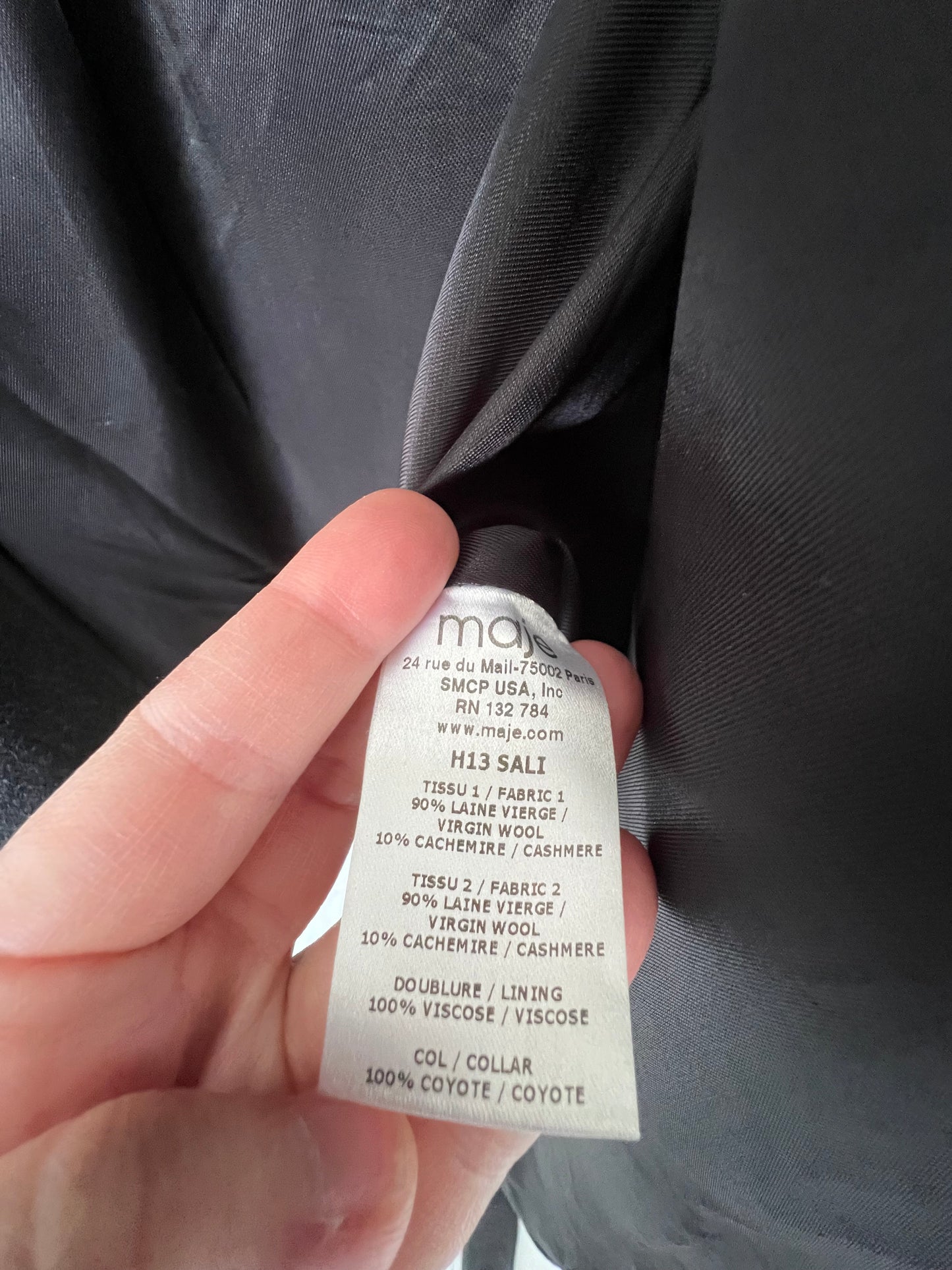 Maje Cashmere Cape Coat With Hood