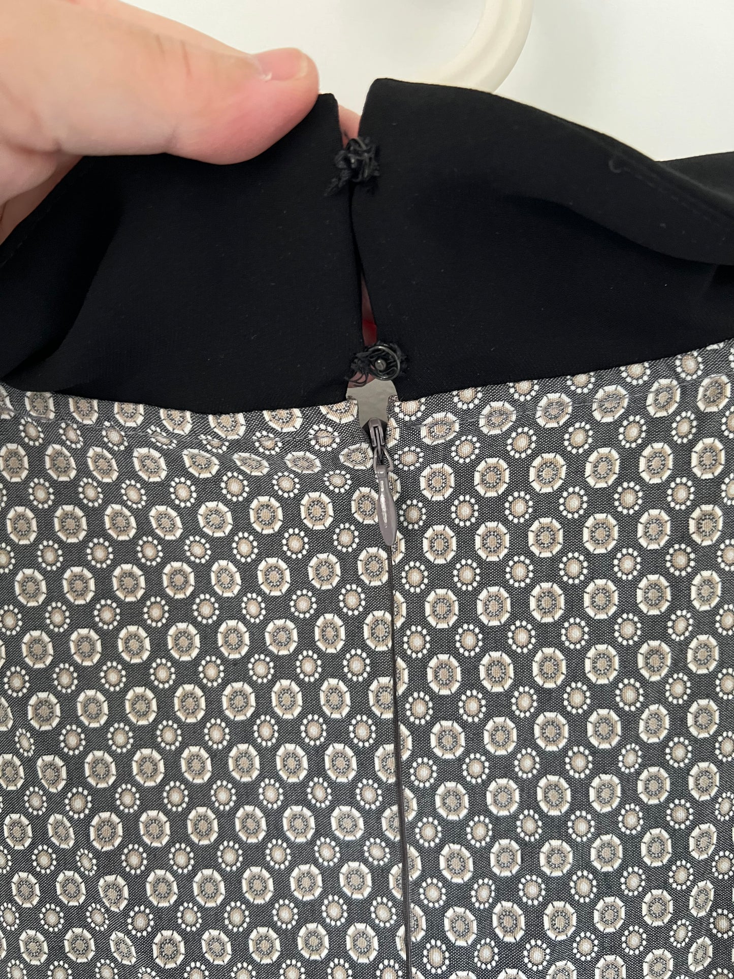 Gray shift dress with peter pan collar