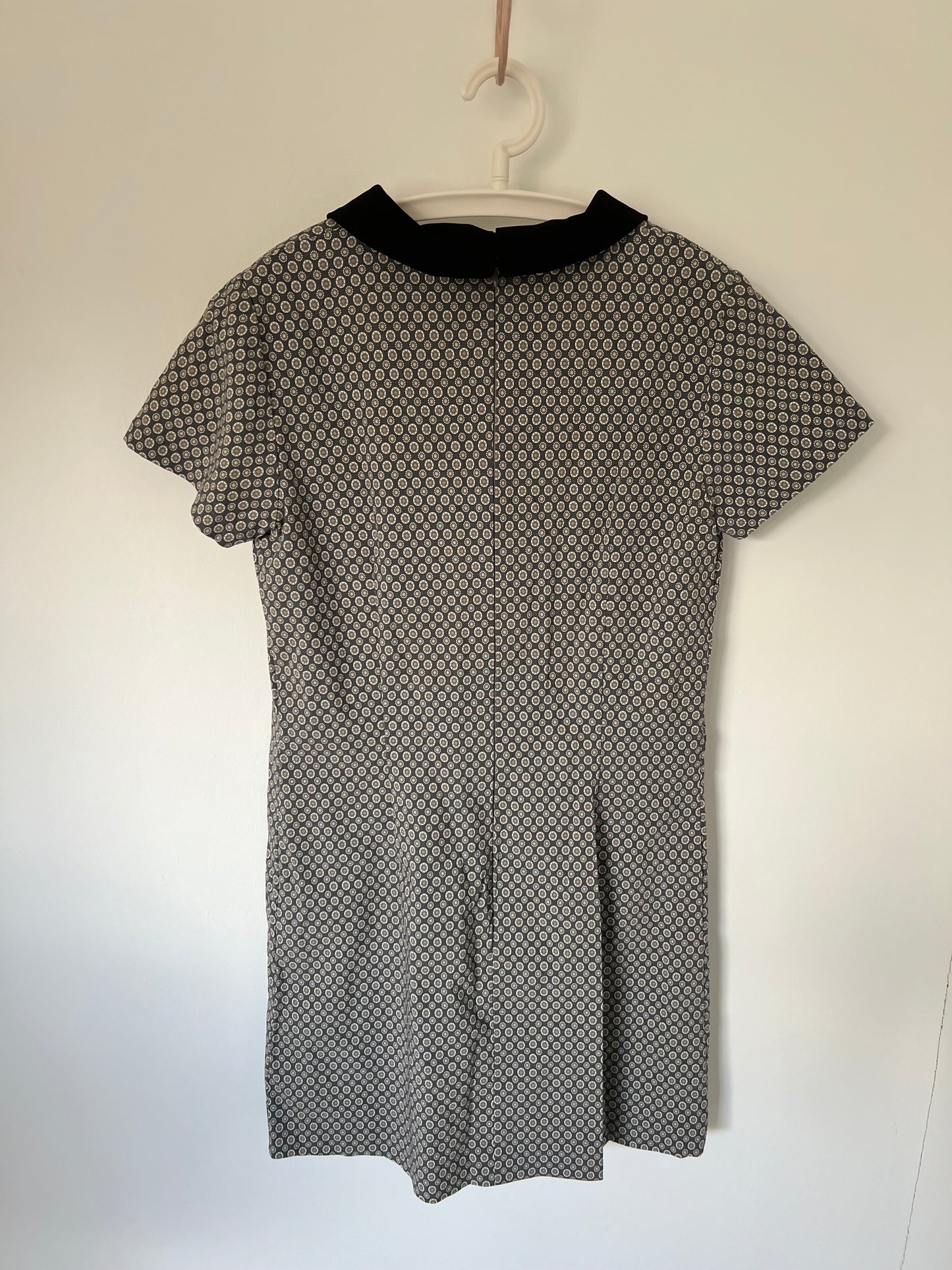 Gray shift dress with peter pan collar