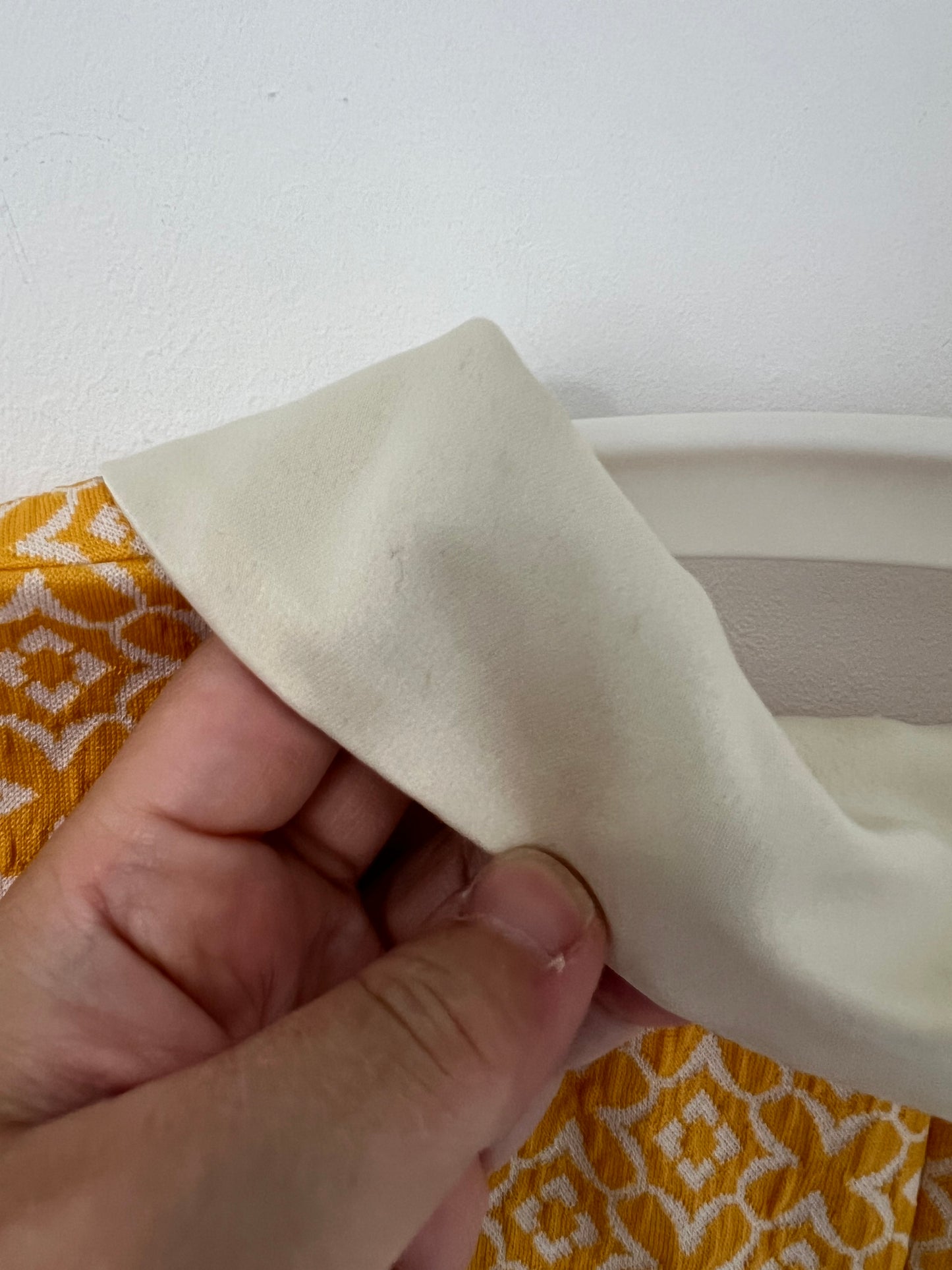 Yellow shift dress with peter pan collar