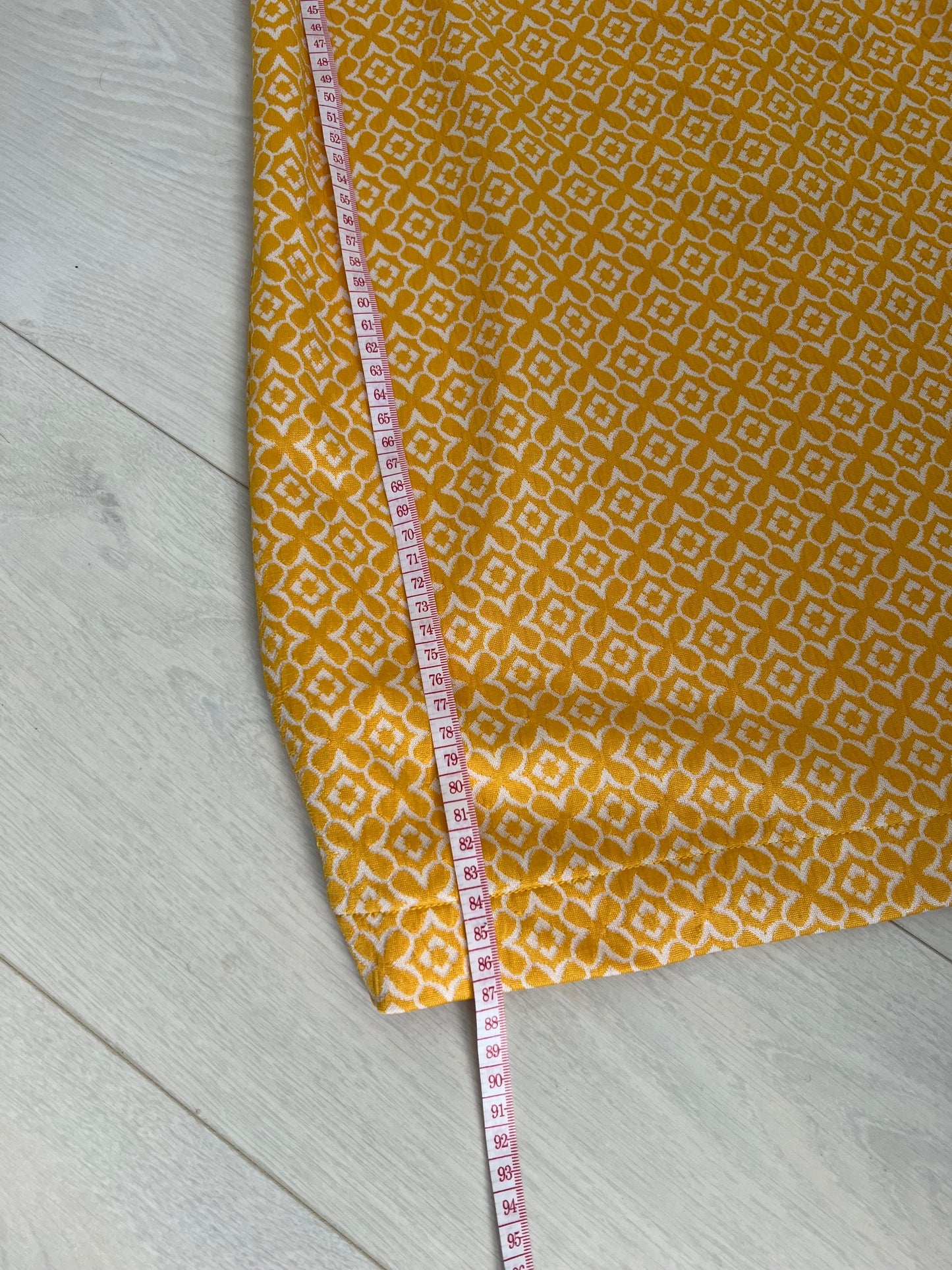 Yellow shift dress with peter pan collar