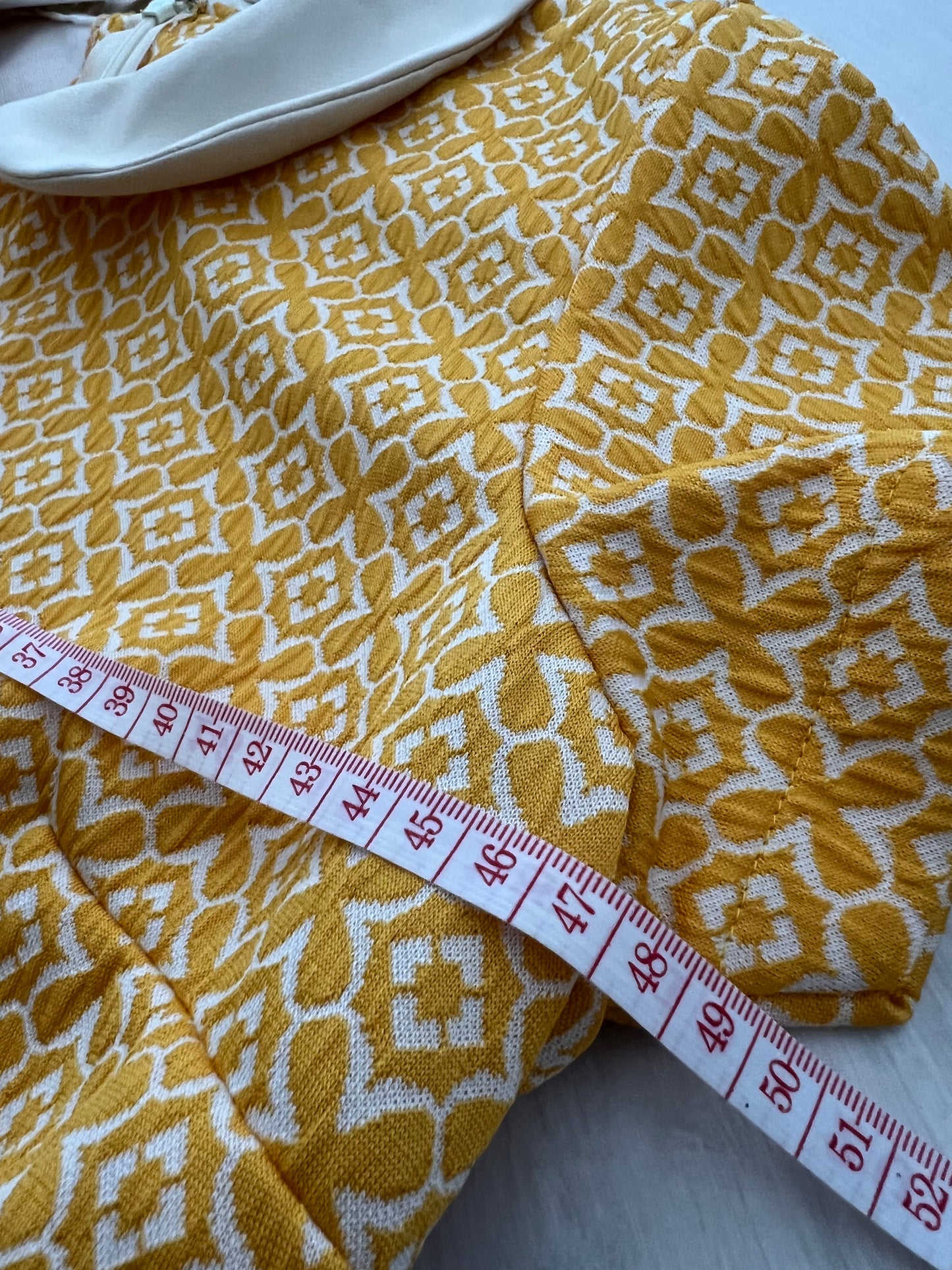 Yellow shift dress with peter pan collar