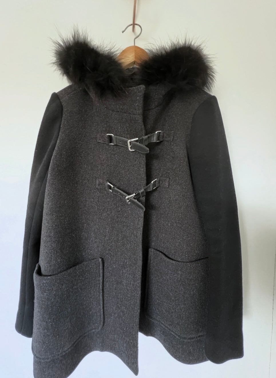 Maje Cashmere Cape Coat With Hood