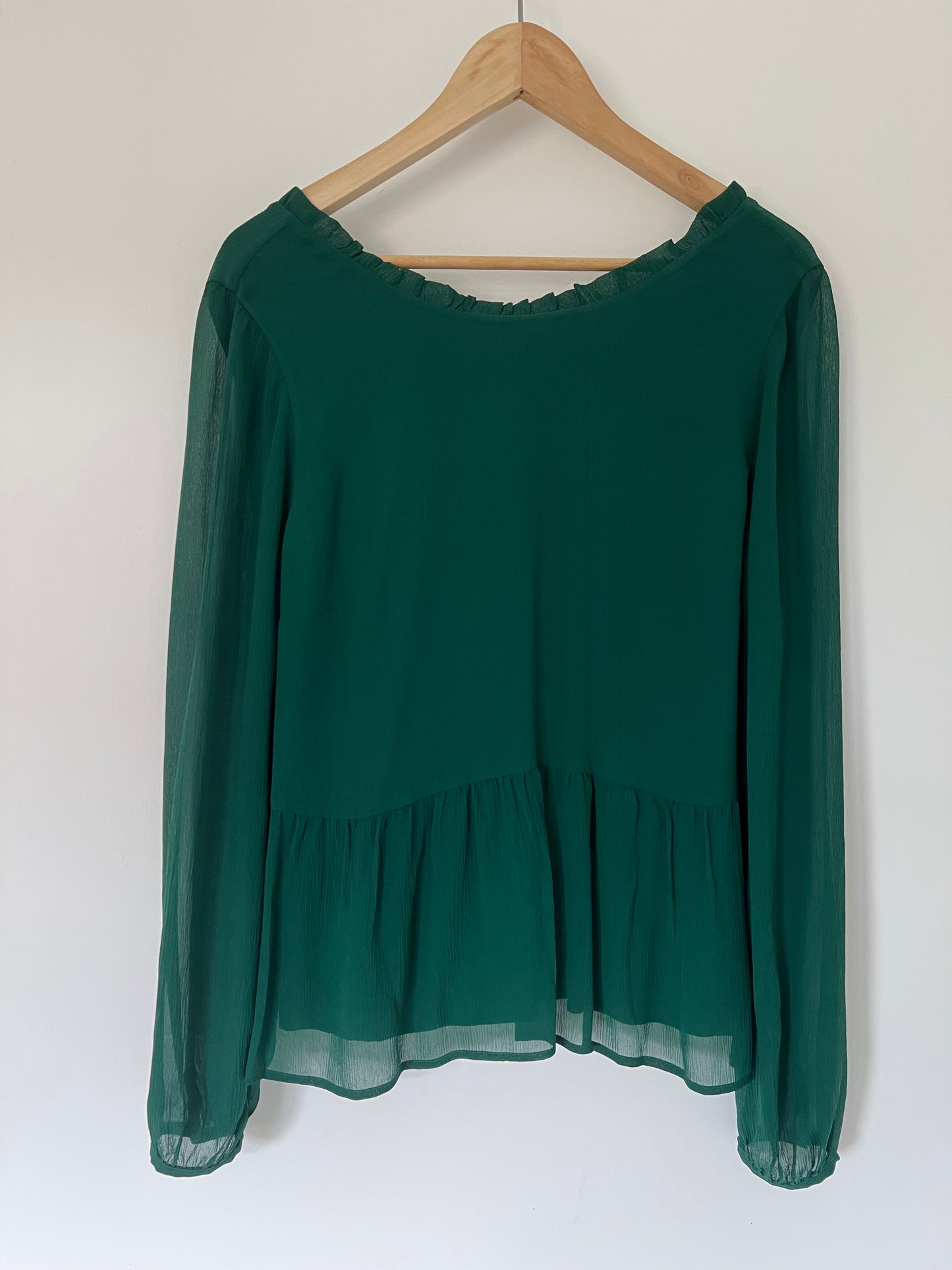 Sezane zijden blouse, groen, Sezane vorige collectie, tweedehands, zijden top