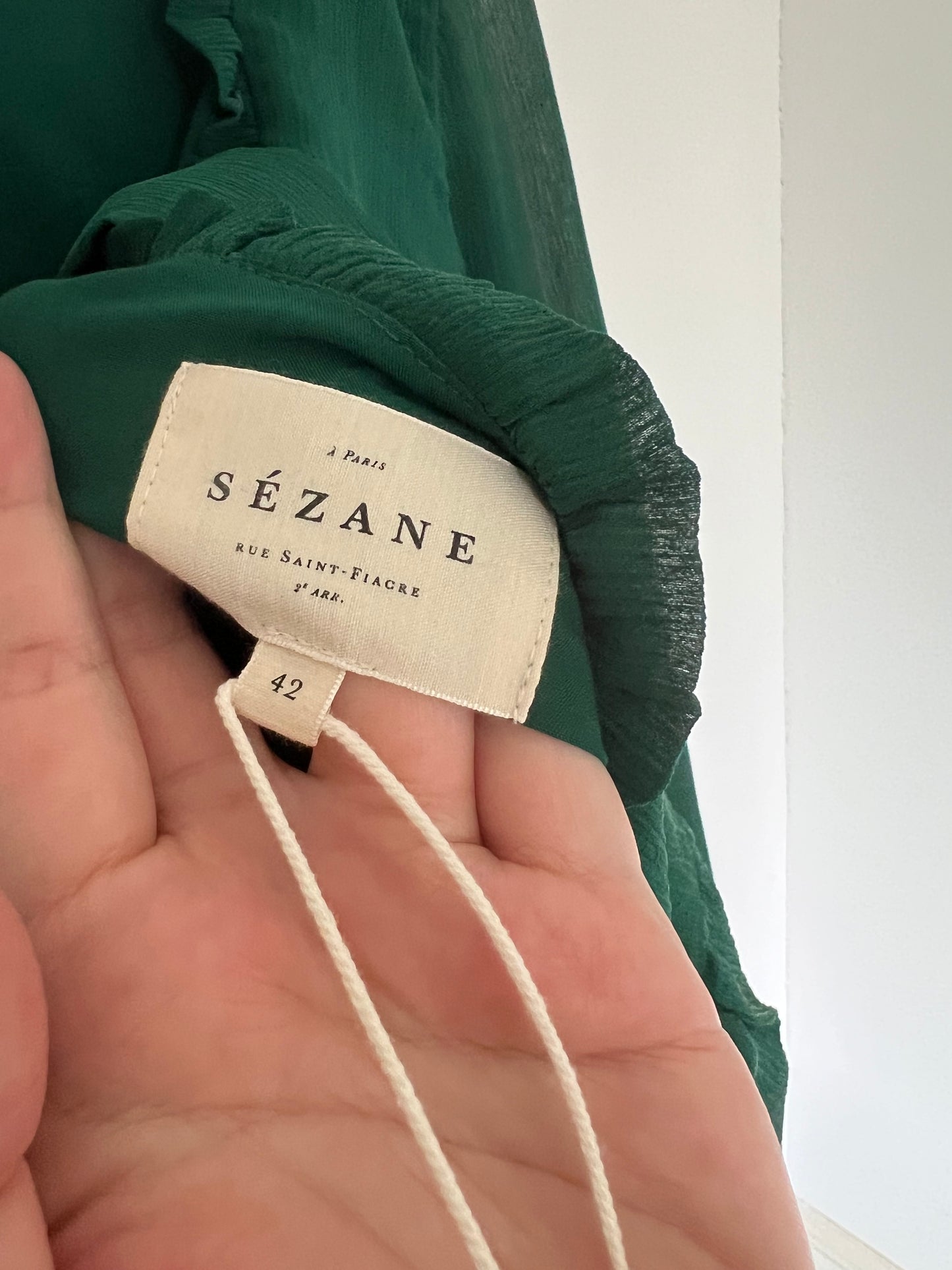 Emerald green silk blouse